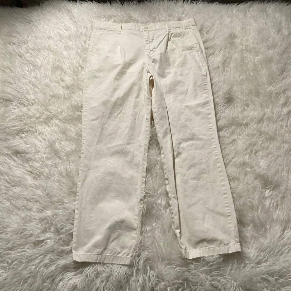 J Crew Pleated Slouchy Boyfriend Chino Pant in‎ Ivory